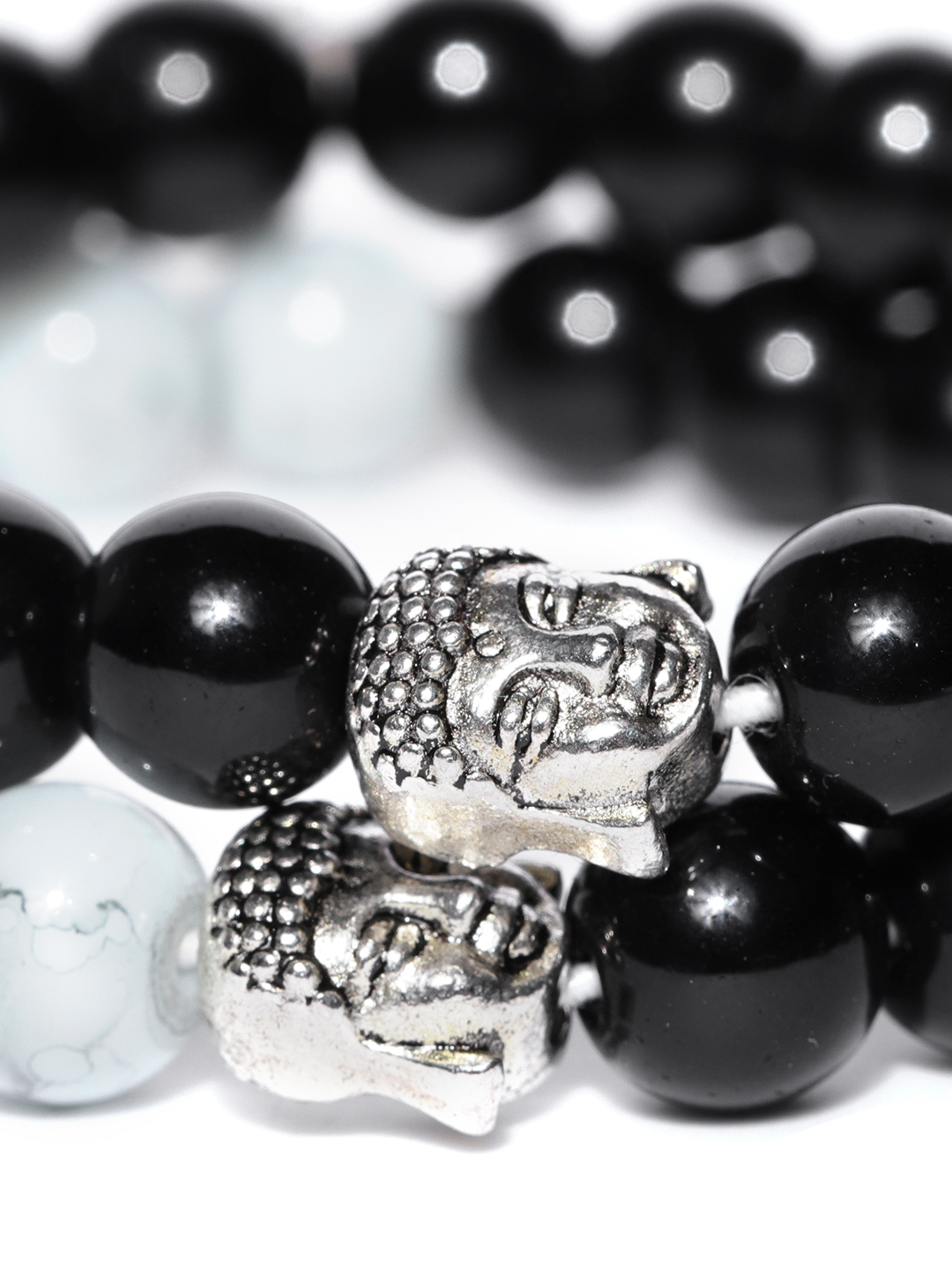 YouBella Set of 2 Beaded Lord Buddha Motif Elasticated Bracelets